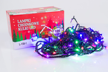 Lampki choinkowe kulki 100 LED L-158-1 z fleszem