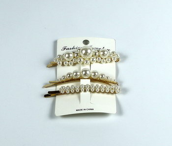 Pearl hair clip set of 3 B-1805